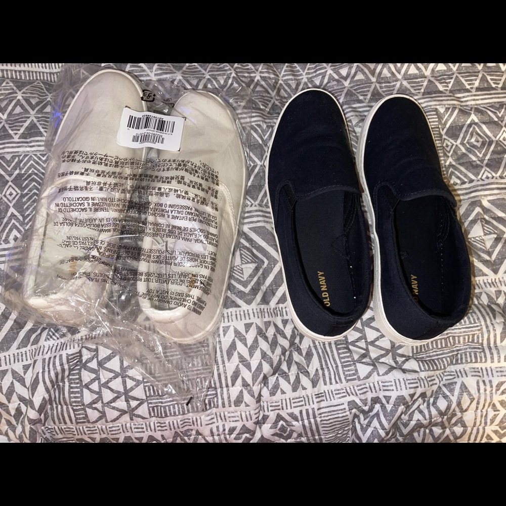 2 pairs of Old Navy canvas slip in sneakers